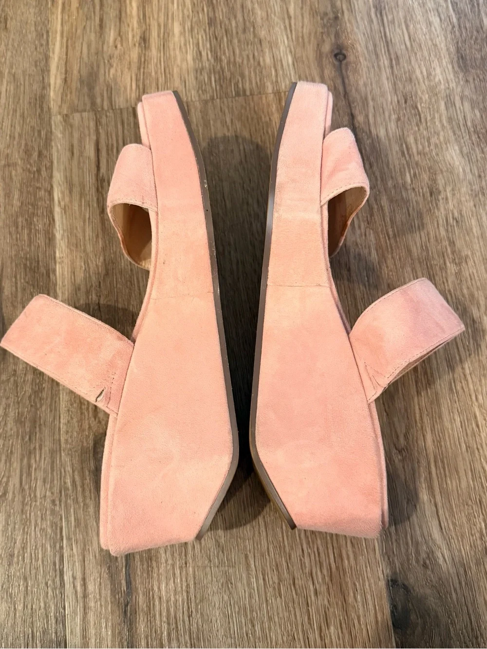 Cecelia New York Baily Sandals Suede Pink Wedges Straps Anthropologie Sz 8.5